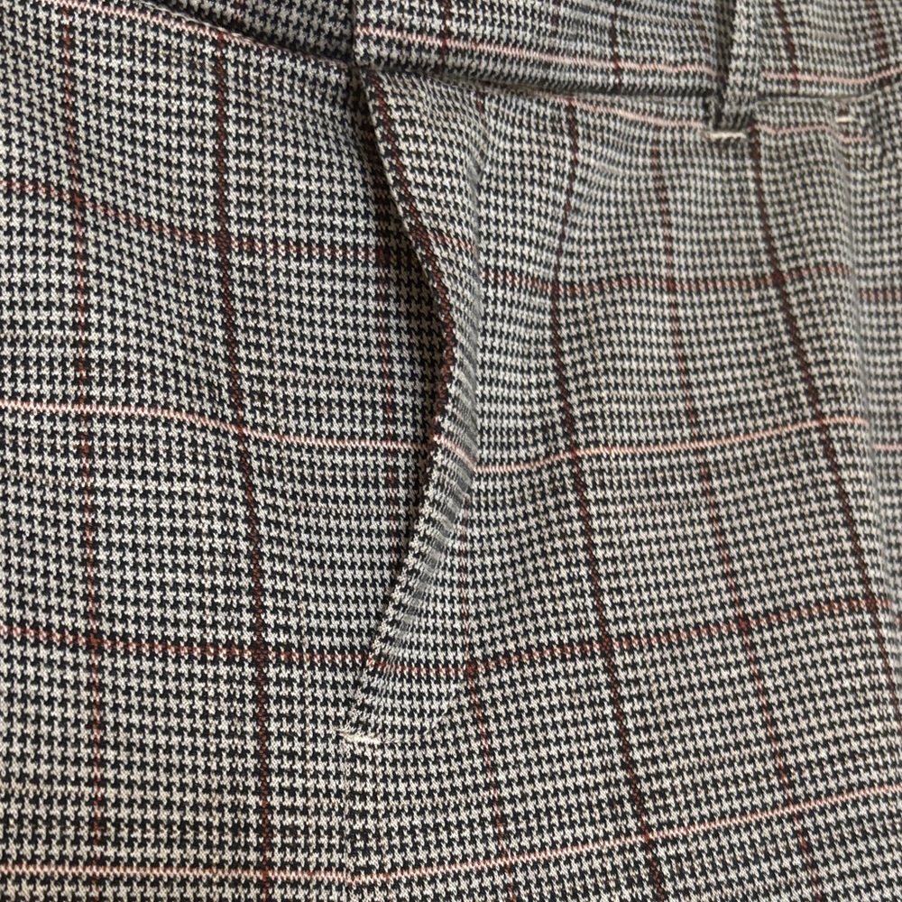 Democracy pull on stretch Brown Plaid Pants - Picture 4 of 6